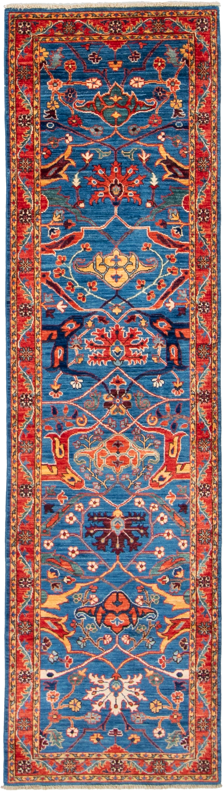 W 2.8 L 9.7 Bijar Runner 100% Wool Hand-Woven All-Over Design - 66684