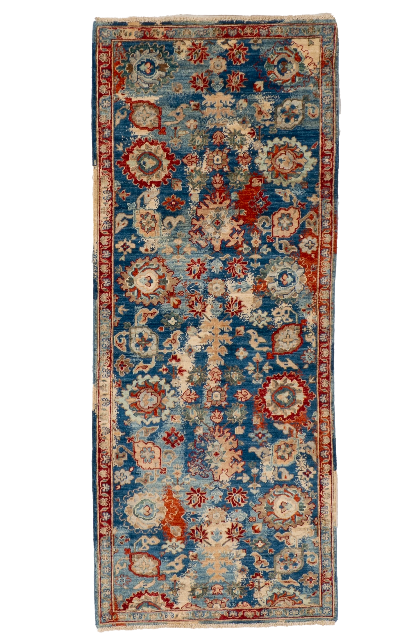 W 2.8 L 6.7 Mahal Runner 100% Wool Handmade Afghanistan All Over Design - 66690