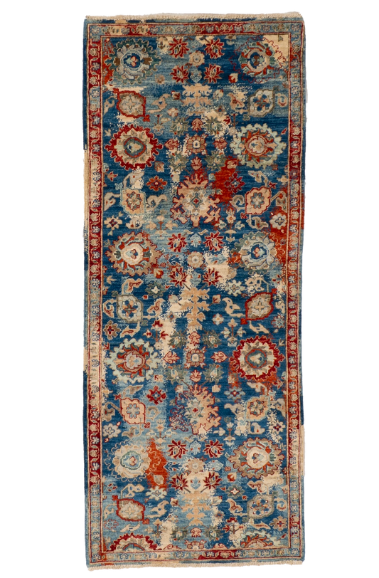 W 2.8 L 6.7 Mahal Runner 100% Wool Handmade Afghanistan All Over Design - 66690