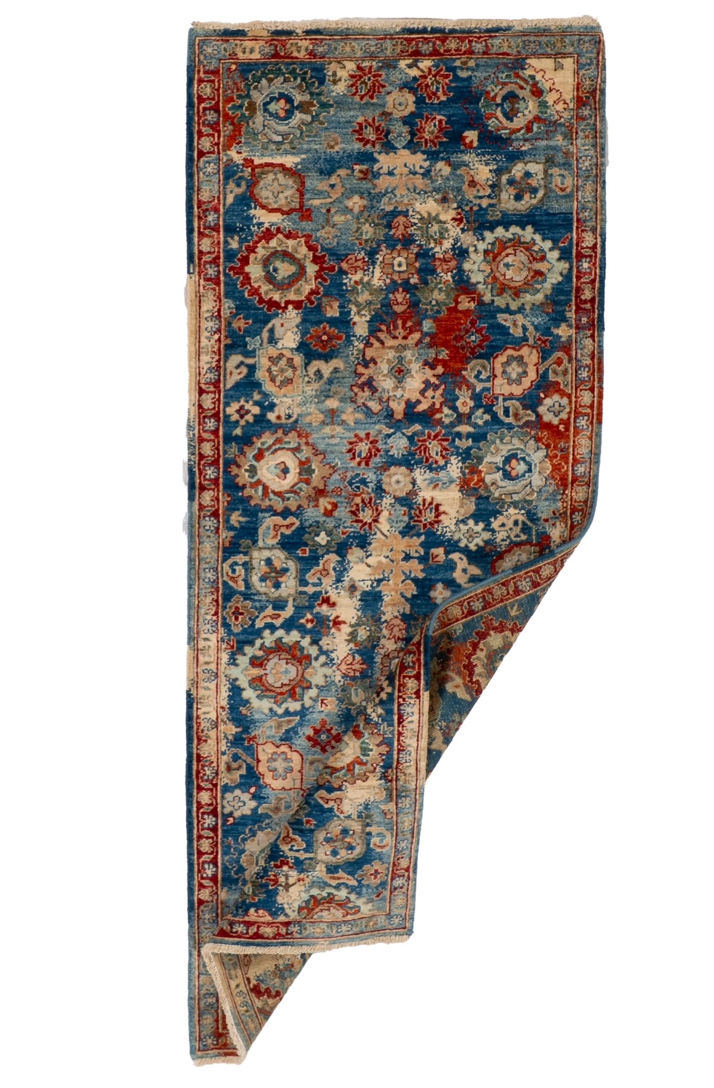 W 2.8 L 6.7 Mahal Runner 100% Wool Handmade Afghanistan All Over Design - 66690