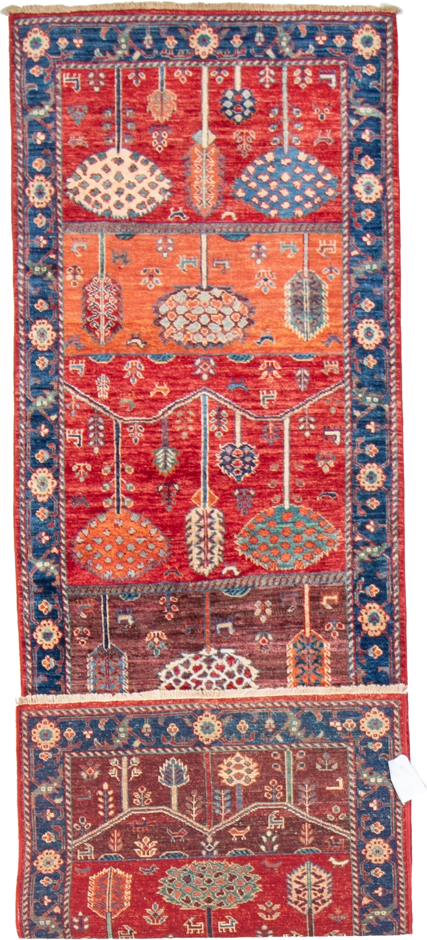 W 2.10 L 8.8 Tree Of Life Runner 100% Wool Handmade All Over Design - 66691