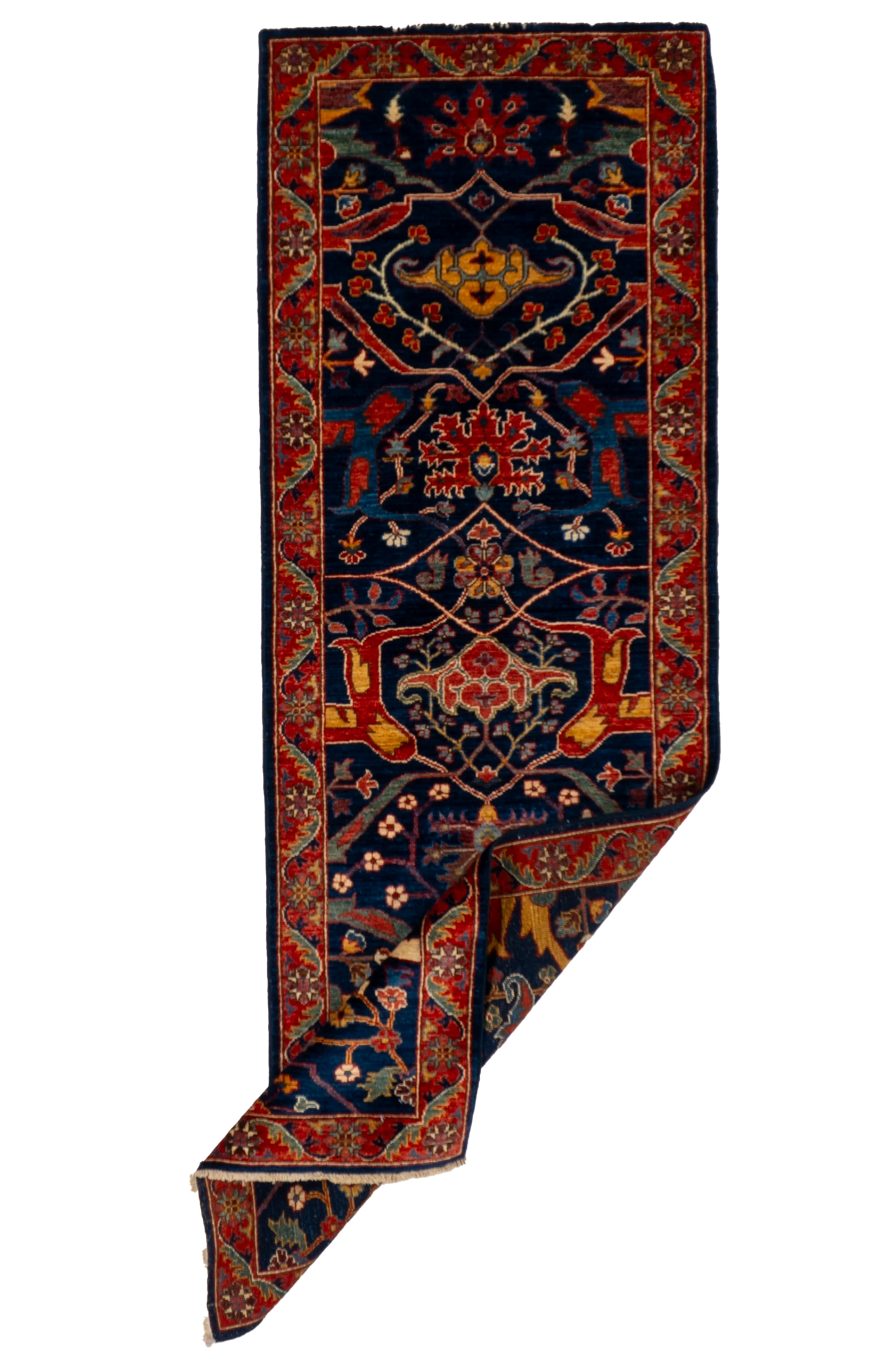 W 2.9 L 8.1 Sultan Abad Runner 100% Wool Handmade Pakistan All Over Design - 66692