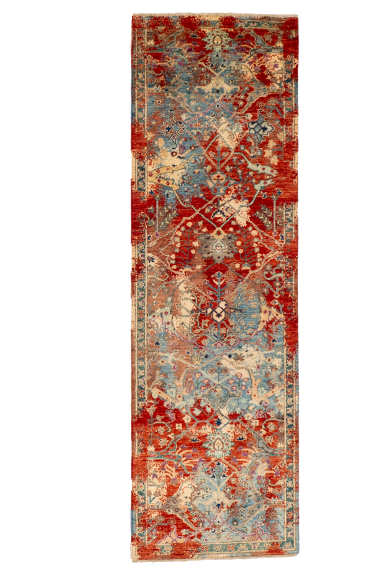 W 2.8 L 8.7 Bijar Runner 100% Wool Handmade All Over Design - 66693