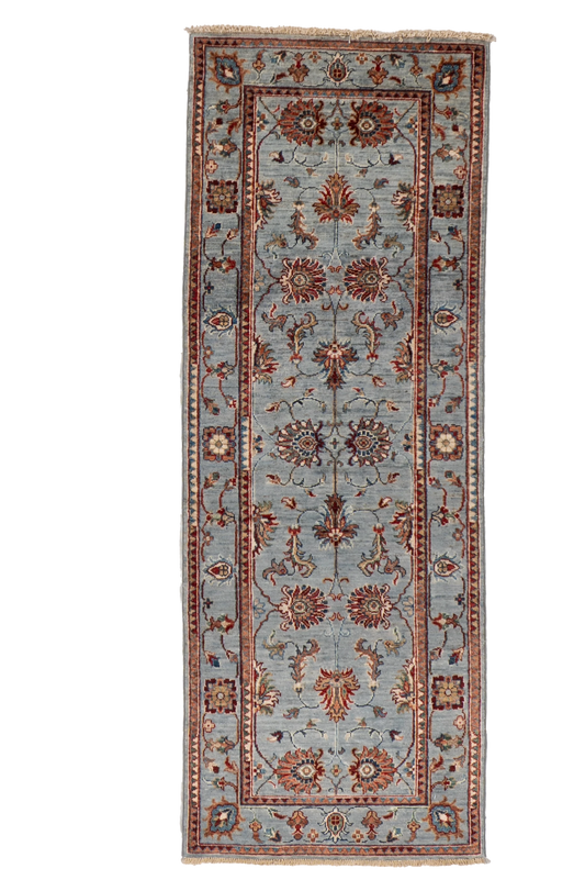 W 2.5 L 6.8 Tabriz 100% Wool Handmade Afghanistan All Over Design - 66696