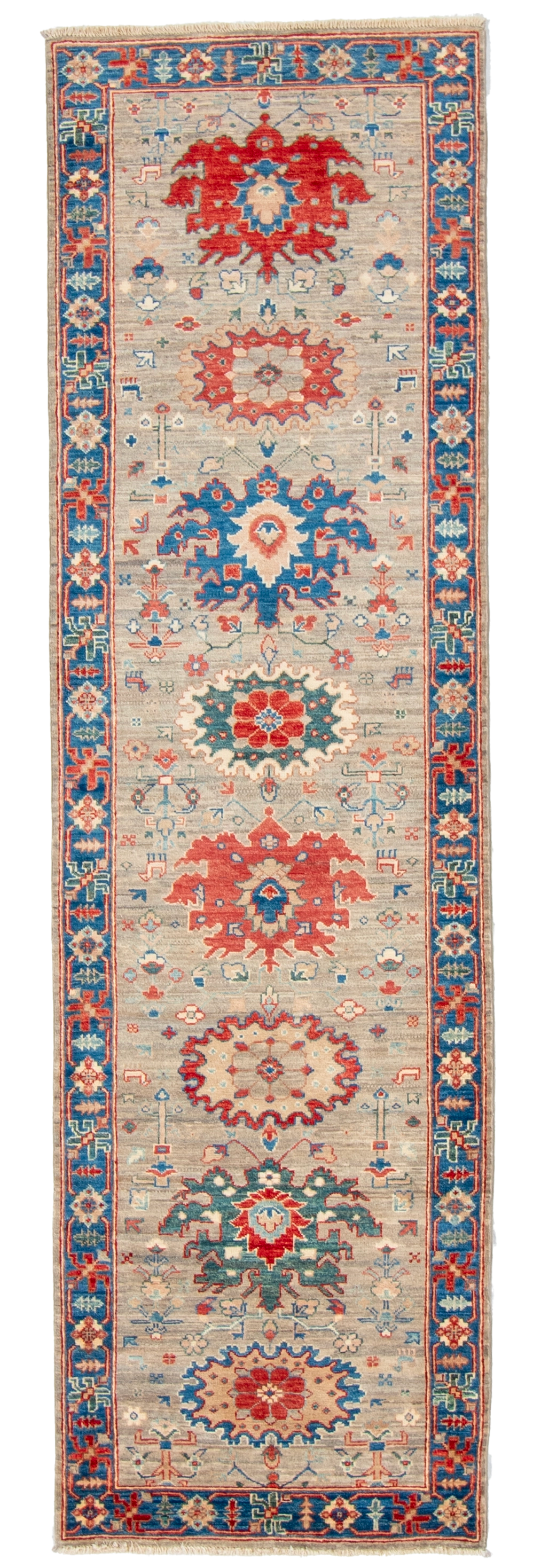 W 2.9 L 9.6 Ziegler 100% Wool Hand-Woven All Over Design - 66697