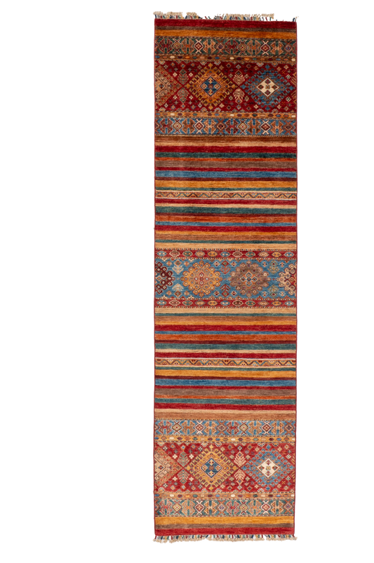W 2.9 L 10 Baluch Runner 100% Wool Handmade Turkey All Over Design - 66698
