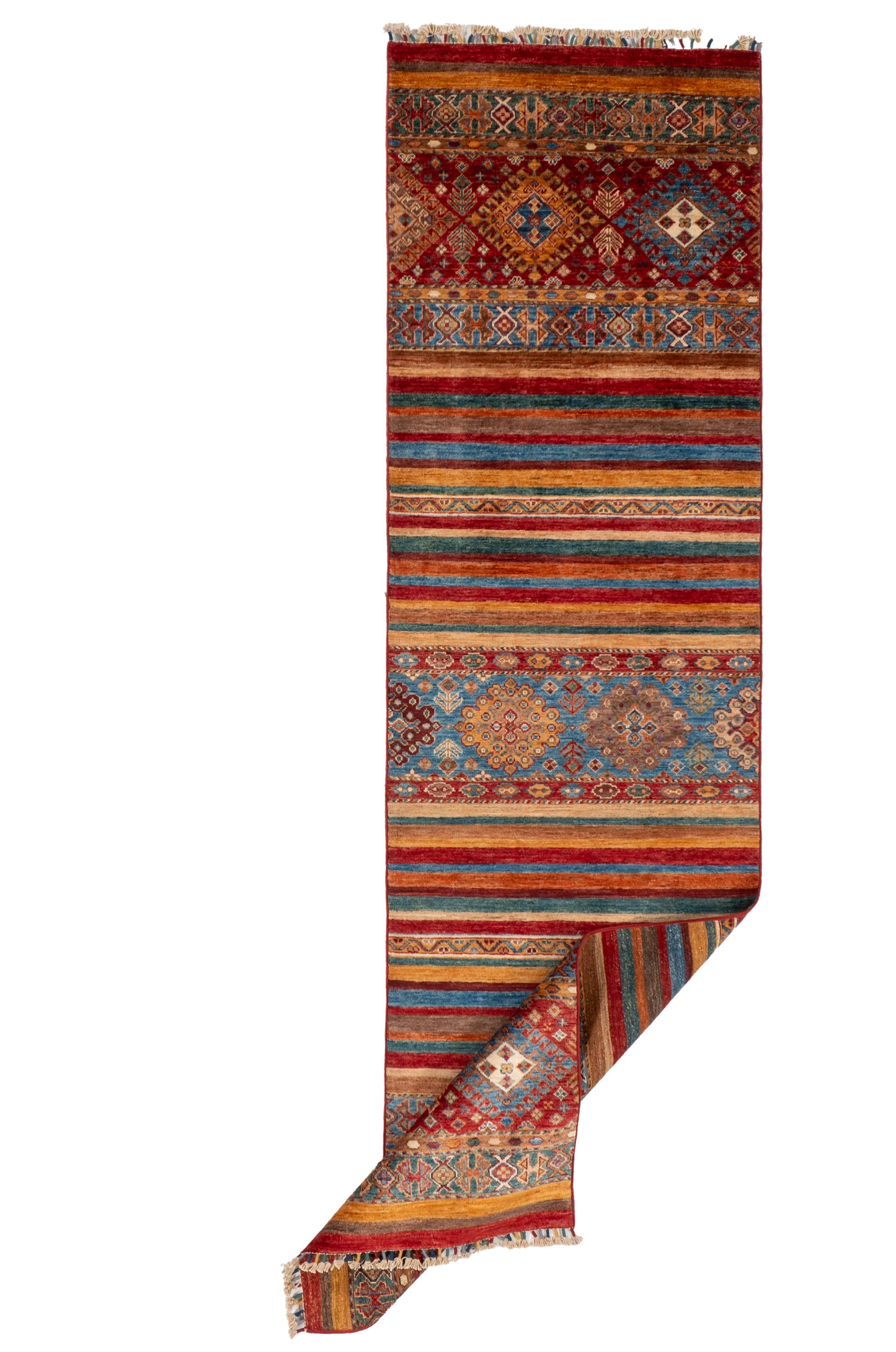 W 2.9 L 10 Baluch Runner 100% Wool Handmade Turkey All Over Design - 66698