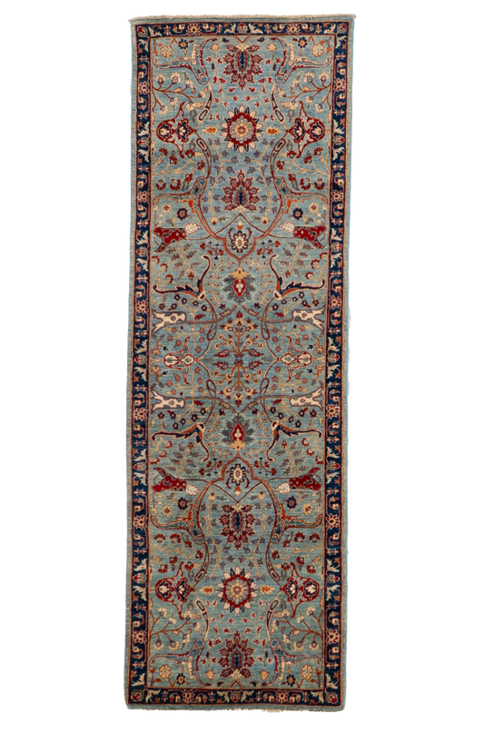 W 2.7 L 8.2 Tabriz Runner 100% Wool Handmade Pakistan All Over Design - 66699