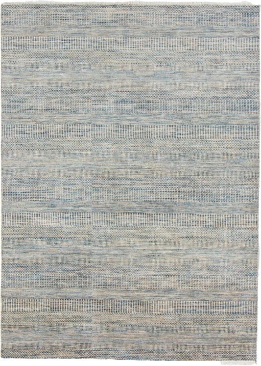 W 5.6 L 7.7 Modern 100% Wool Hand-Woven All-Over Design - 66709