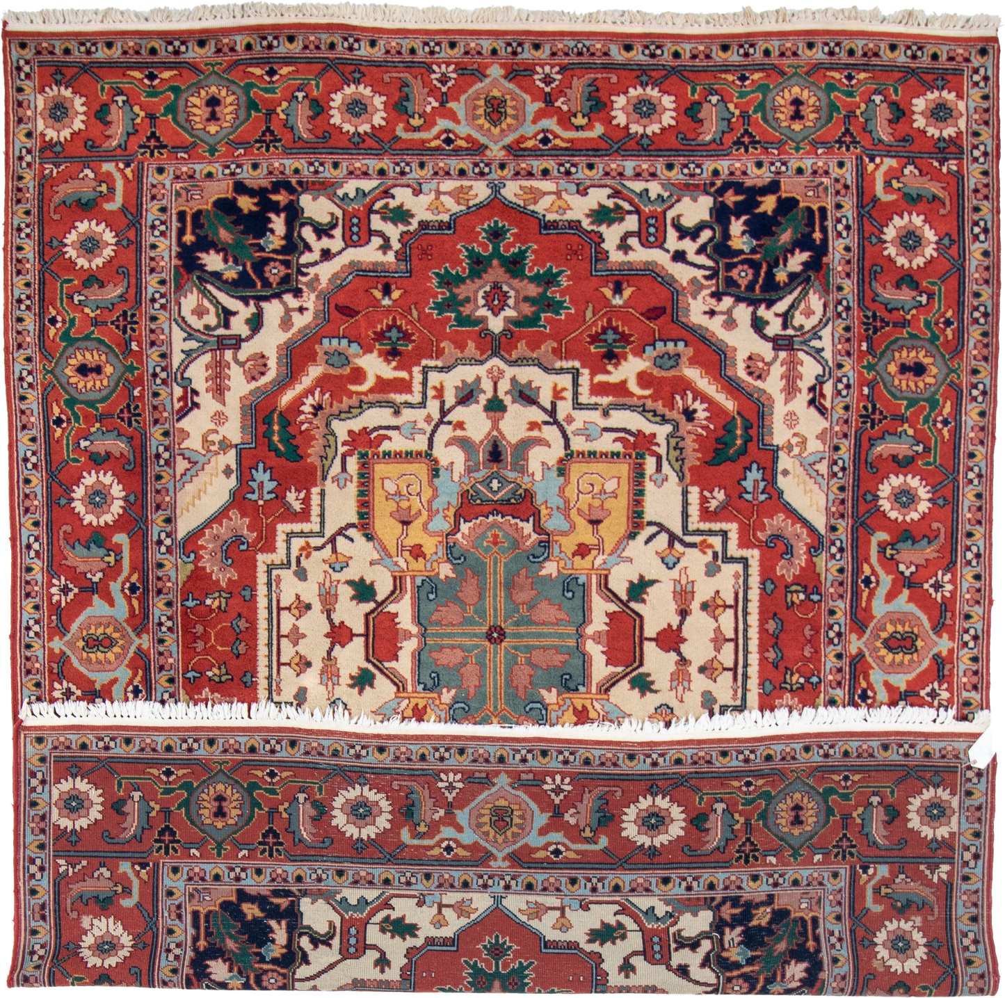 W 8.9 L 10.10 Heriz 100% Wool Hand-Woven Medallion Design - 66728