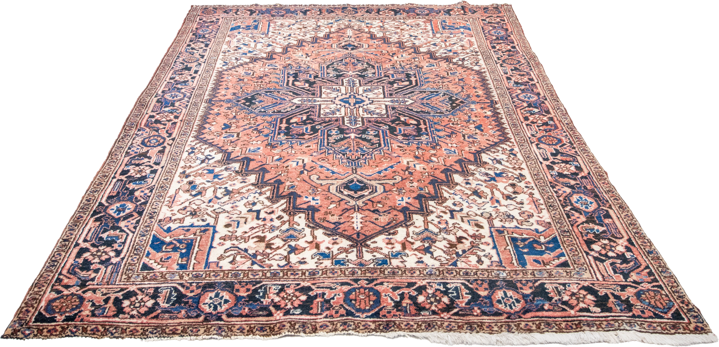 W 6.3 L 8.2 Heriz 100% Wool Hand-Woven All-Over Design - 66730