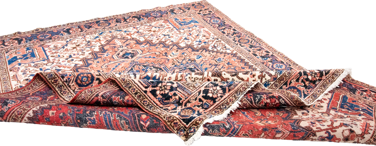 W 6.3 L 8.2 Heriz 100% Wool Hand-Woven All-Over Design - 66730