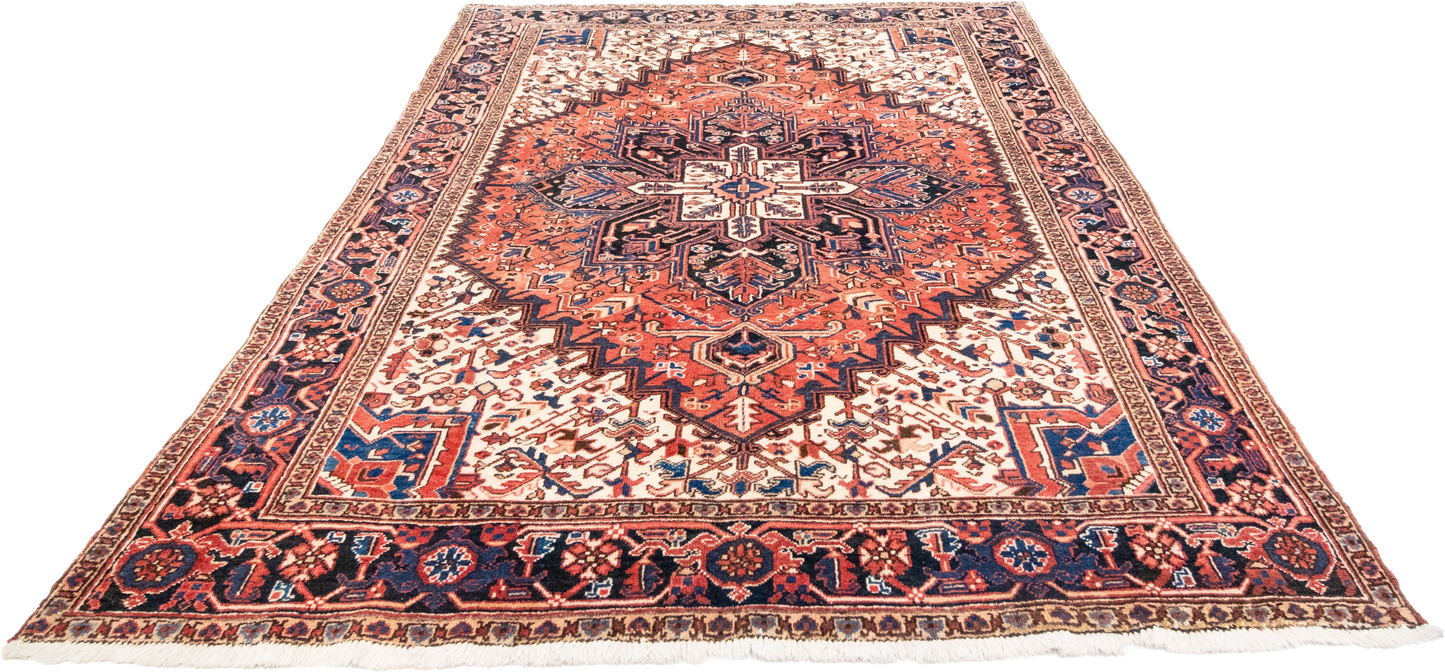 W 6.3 L 8.2 Heriz 100% Wool Hand-Woven All-Over Design - 66730