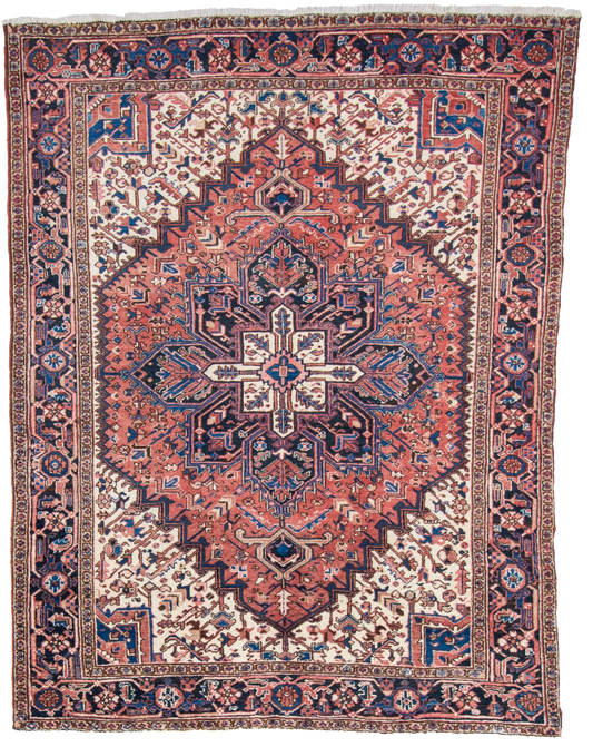 W 6.3 L 8.2 Heriz 100% Wool Hand-Woven All-Over Design - 66730