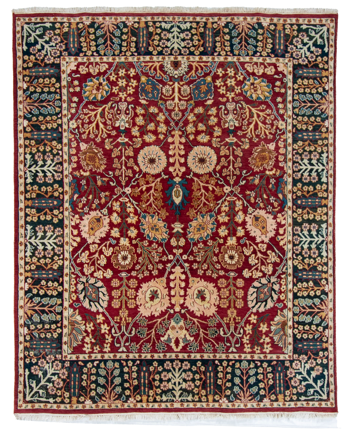 W 7.10 L 9.6 Mahal 100% Wool Hand-Woven All-Over Design - 66734
