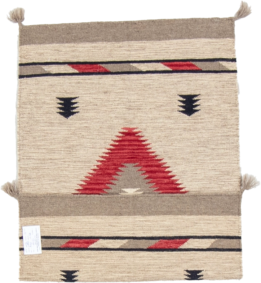 W 2.7 L 4.1 Kilim 100% Wool Hand-Woven Navajo Design - 66735