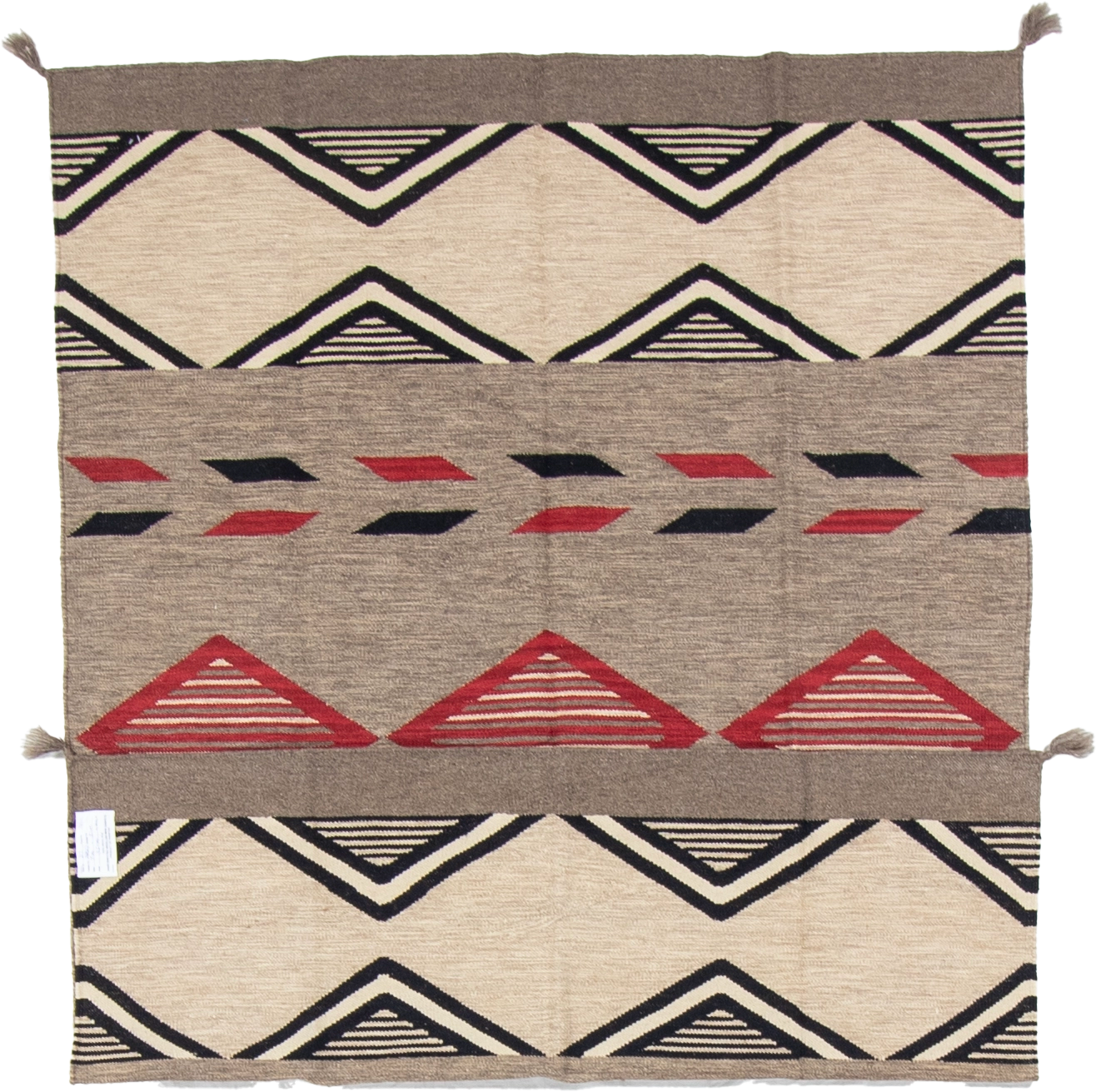 W 5 L 7 Kilim 100% Wool Hand-Woven Navajo Design - 66784