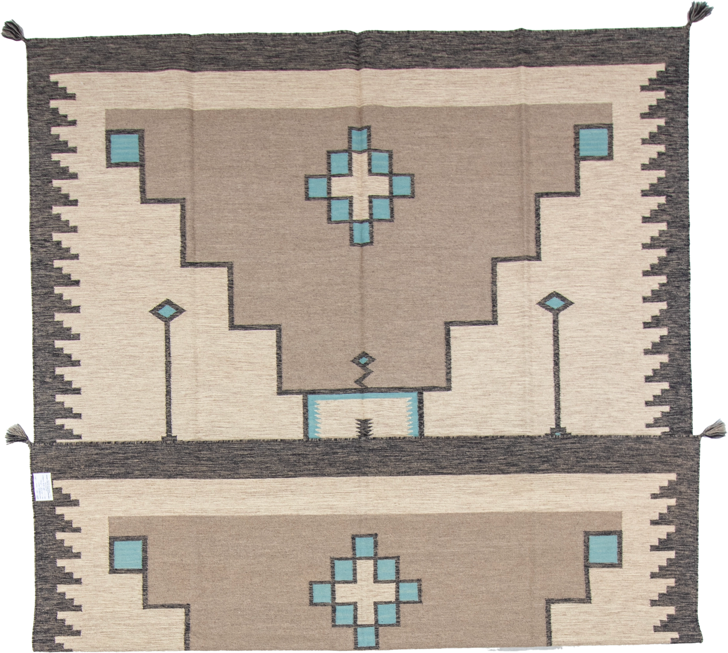 W 8 L 10.1 Kilim 100% Wool Hand-Woven Navajo Design - 66797