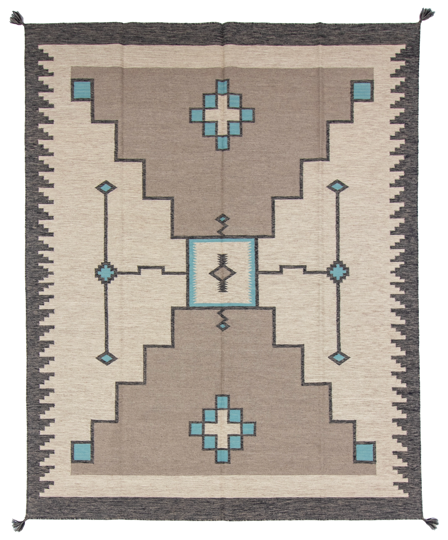 W 8 L 10.1 Kilim 100% Wool Hand-Woven Navajo Design - 66797