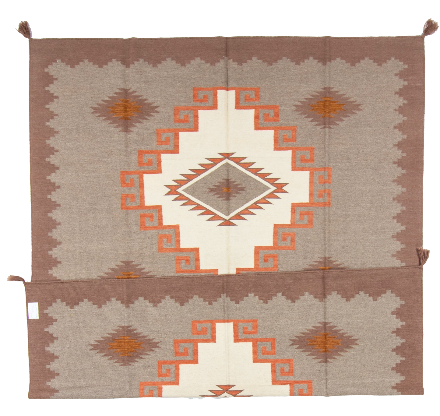 W 8.1 L 9.11 Kilim 100% Wool Hand-Woven Navajo Design - 66798