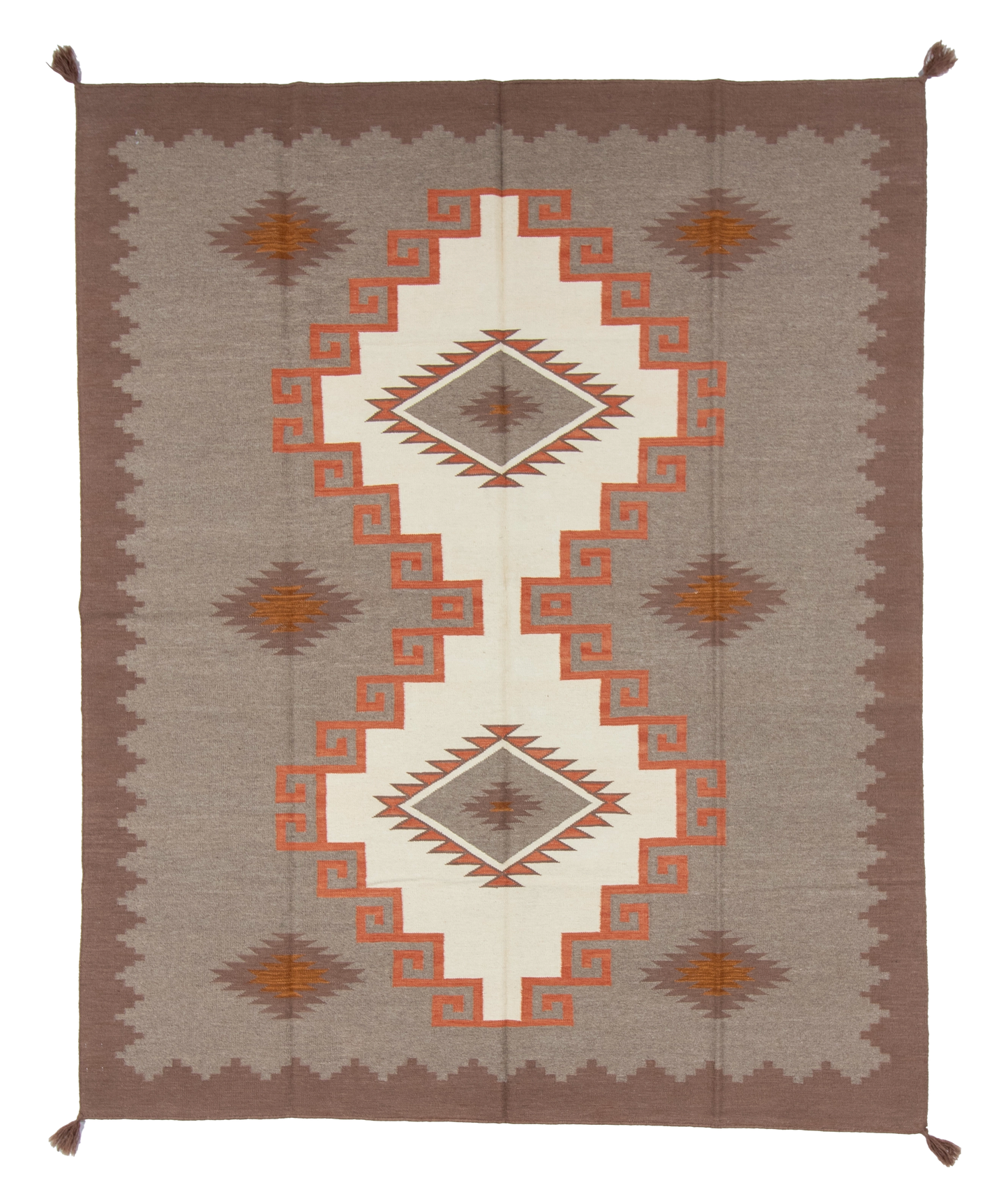 W 8.1 L 9.11 Kilim 100% Wool Hand-Woven Navajo Design - 66798