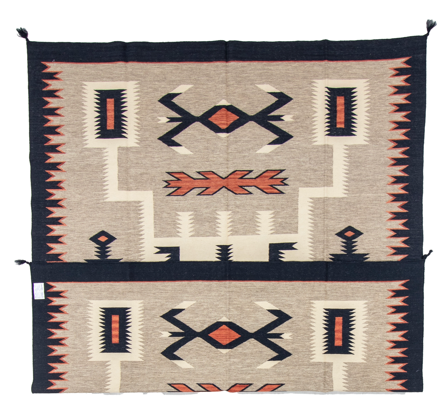 W 8.1 L 9.11 Kilim 100% Wool Hand-Woven Navajo Design - 66801