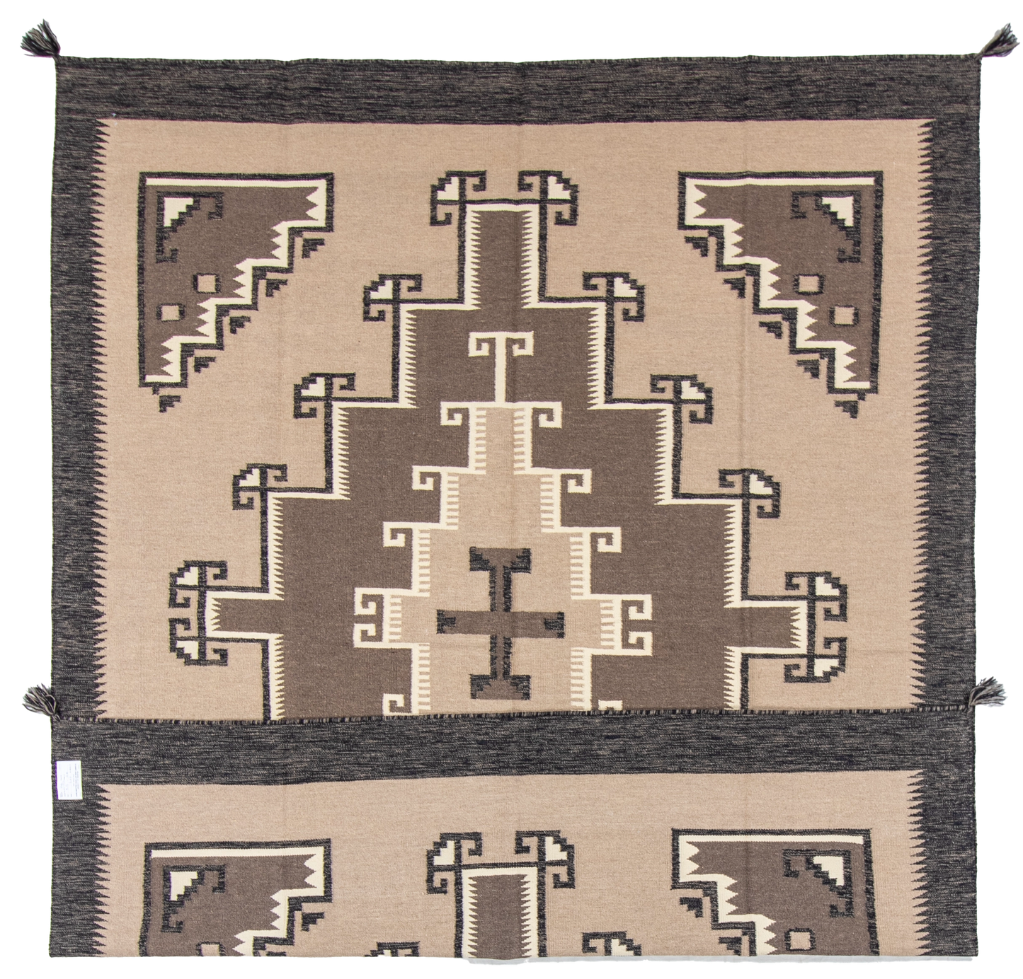W 8 L 9.10 Kilim 100% Wool Hand-Woven Navajo Design - 66803