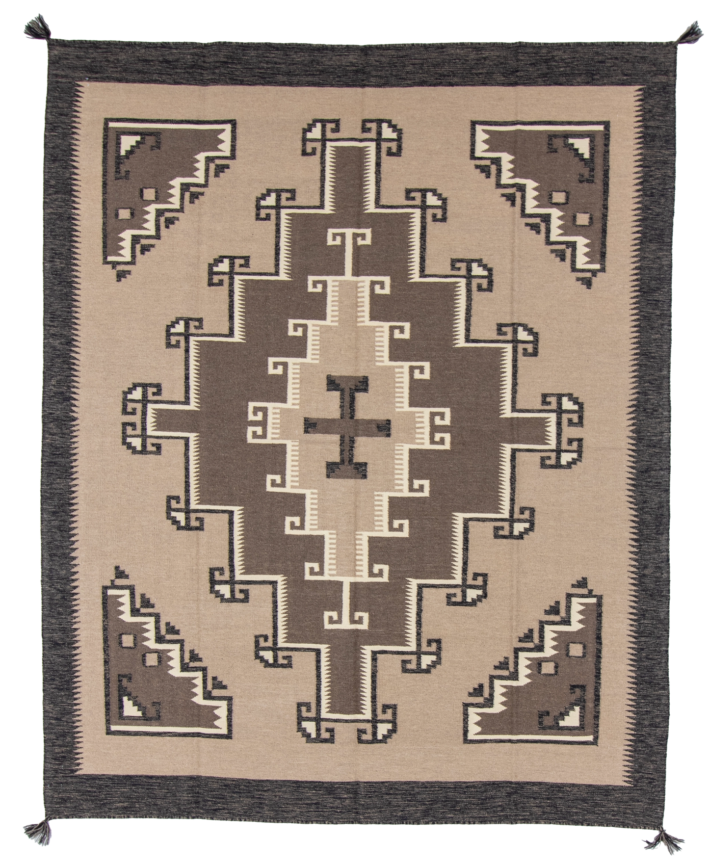 W 8 L 9.10 Kilim 100% Wool Hand-Woven Navajo Design - 66803