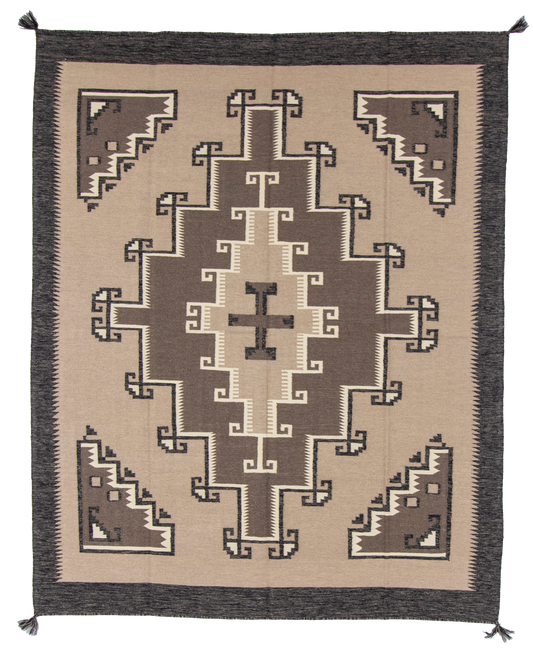 W 8 L 9.10 Kilim 100% Wool Hand-Woven Navajo Design - 66803