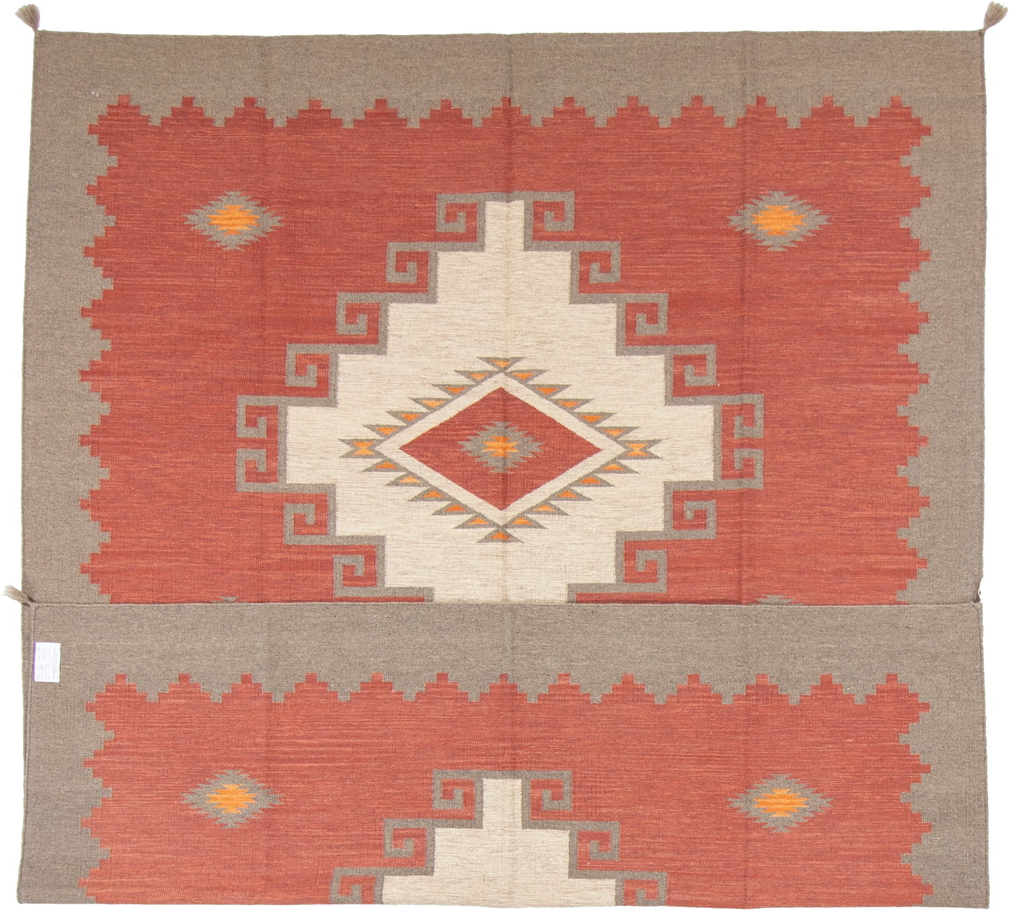 W 8.2 L 10 Kilim 100% Wool Hand-Woven Navajo Design - 66807