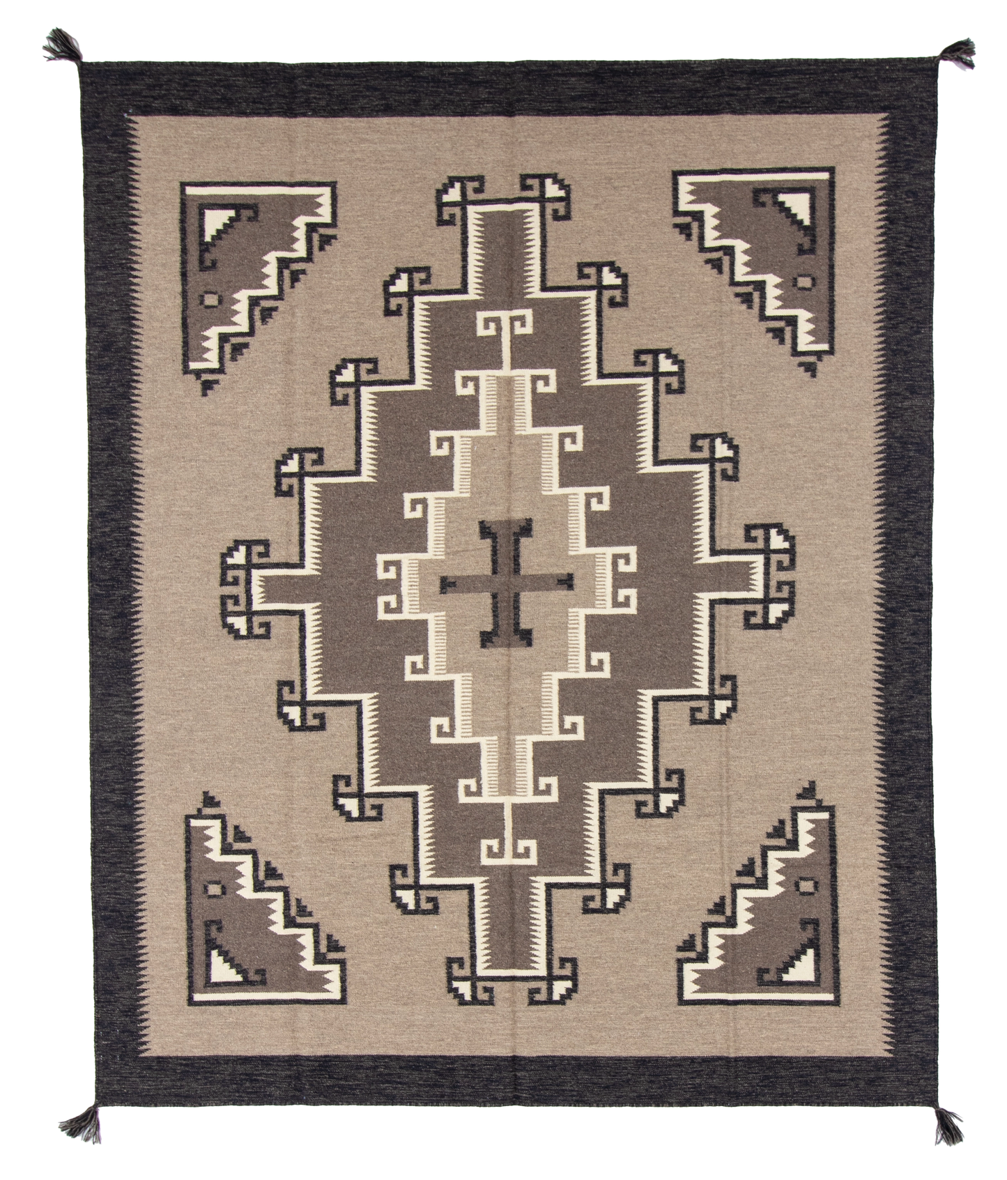 W 8 L 9.9 Kilim 100% Wool Hand-Woven Navajo Design - 66808