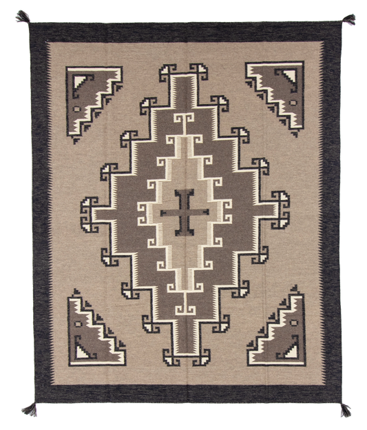 W 8 L 9.9 Kilim 100% Wool Hand-Woven Navajo Design - 66808