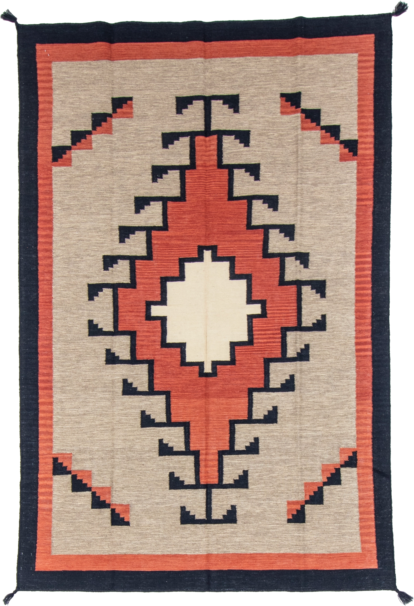 W 6 L 9.1 Kilim 100% Wool Hand-Woven Navajo Design - 66809