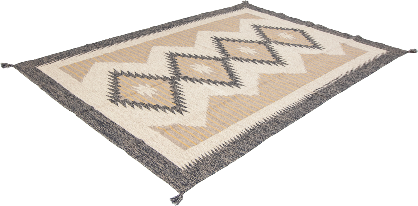 W 6.1 L 8.10 Kilim 100% Wool Hand-Woven Navajo Design - 66810