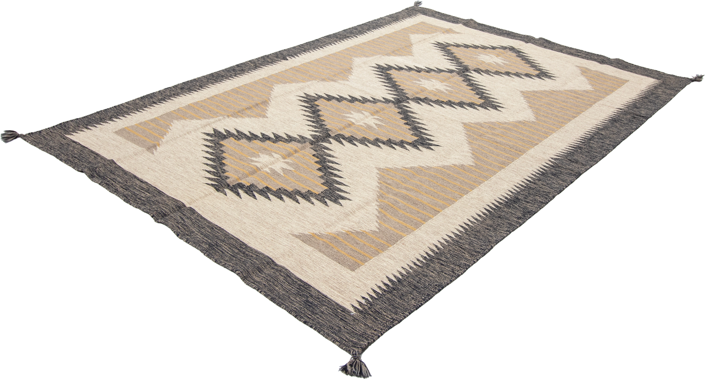 W 6.1 L 8.10 Kilim 100% Wool Hand-Woven Navajo Design - 66810