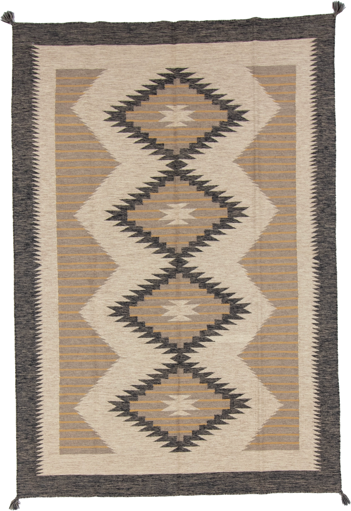 W 6.1 L 8.10 Kilim 100% Wool Hand-Woven Navajo Design - 66810