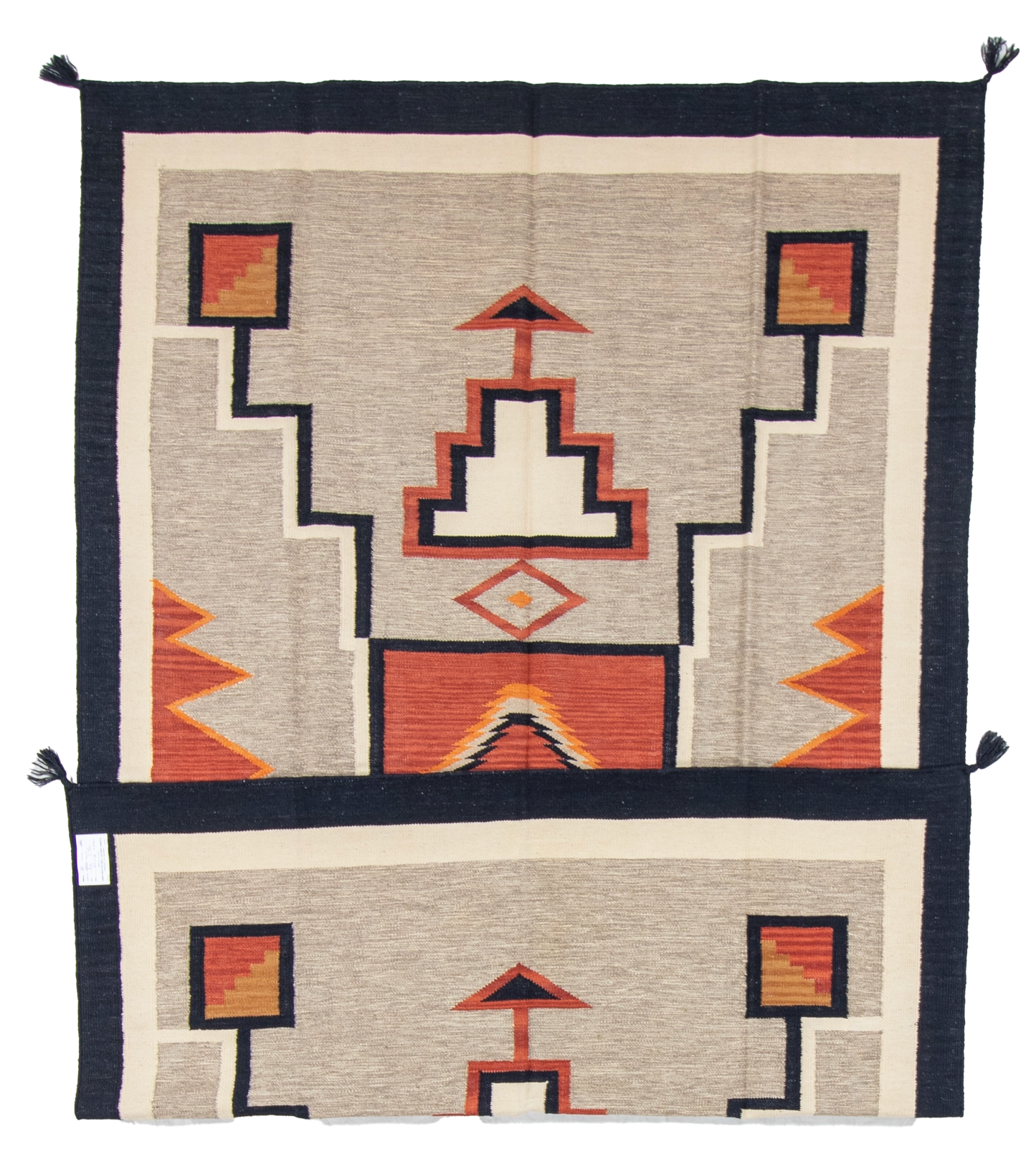 W 6 L 9 Kilim 100% Wool Hand-Woven Navajo Design - 66811