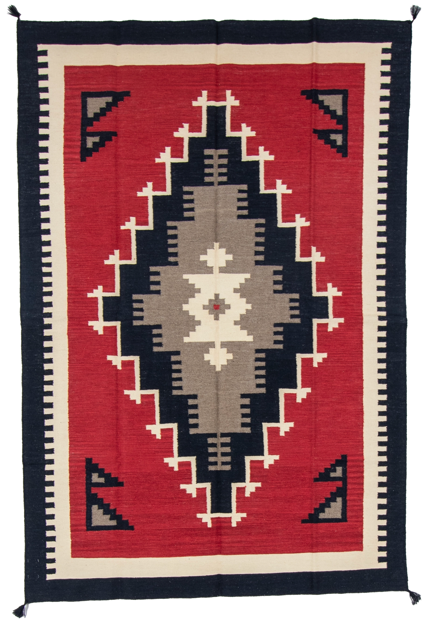 W 6.1 L 8.11 Kilim 100% Wool Hand-Woven Navajo Design - 66813