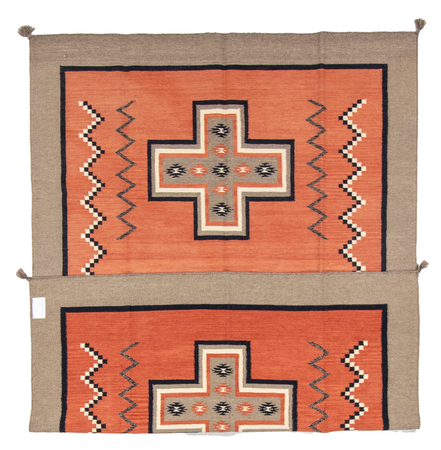 W 6.2 L 8.11 Kilim 100% Wool Hand-Woven Navajo Design - 66814