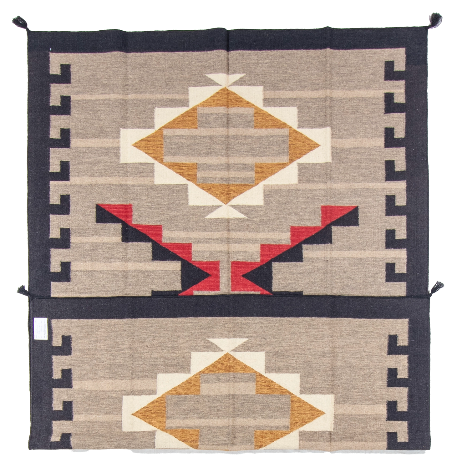 W 6.2 L 8.11 Kilim 100% Wool Hand-Woven Navajo Design - 66817
