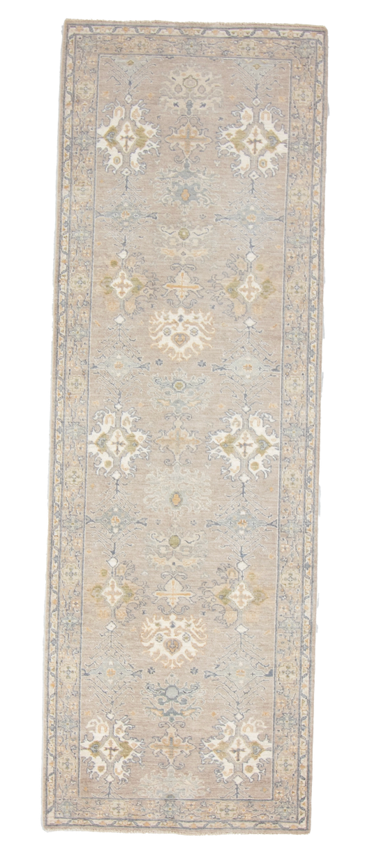 W 3.3 L 9.8 Ziegler Runner 100% Wool Hand-Woven All-Over Design - 66821