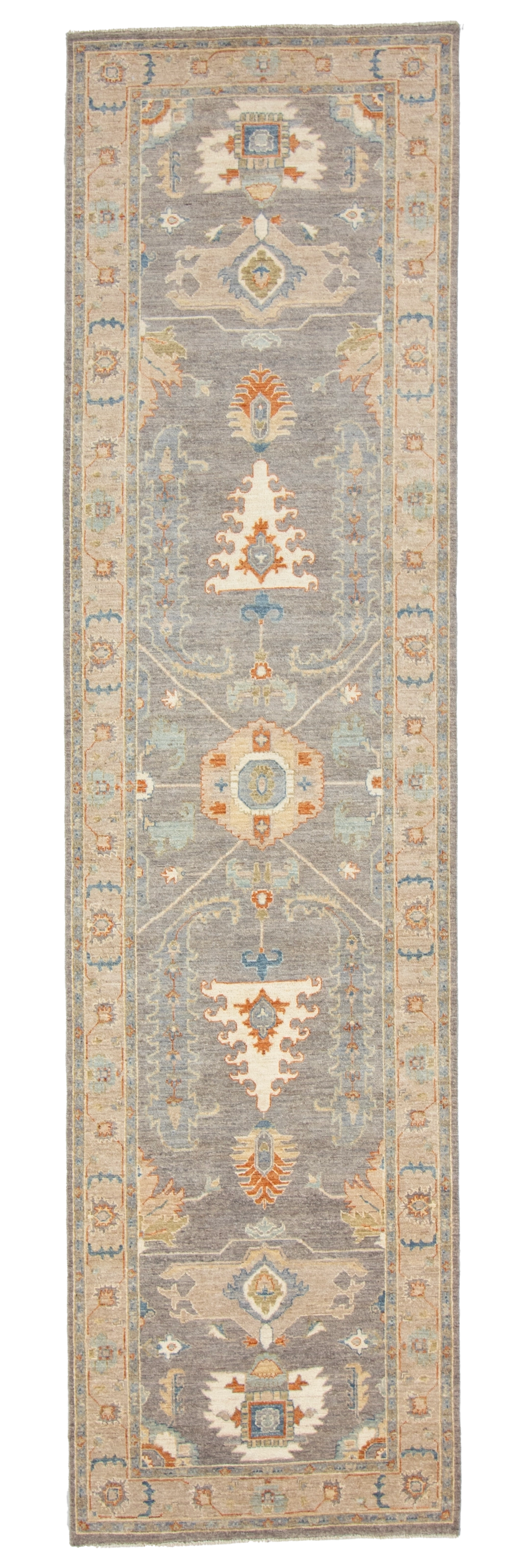 W 3.1 L 11.9 Sultan Abad Runner 100% Wool Hand-Woven Geometric Design - 66822