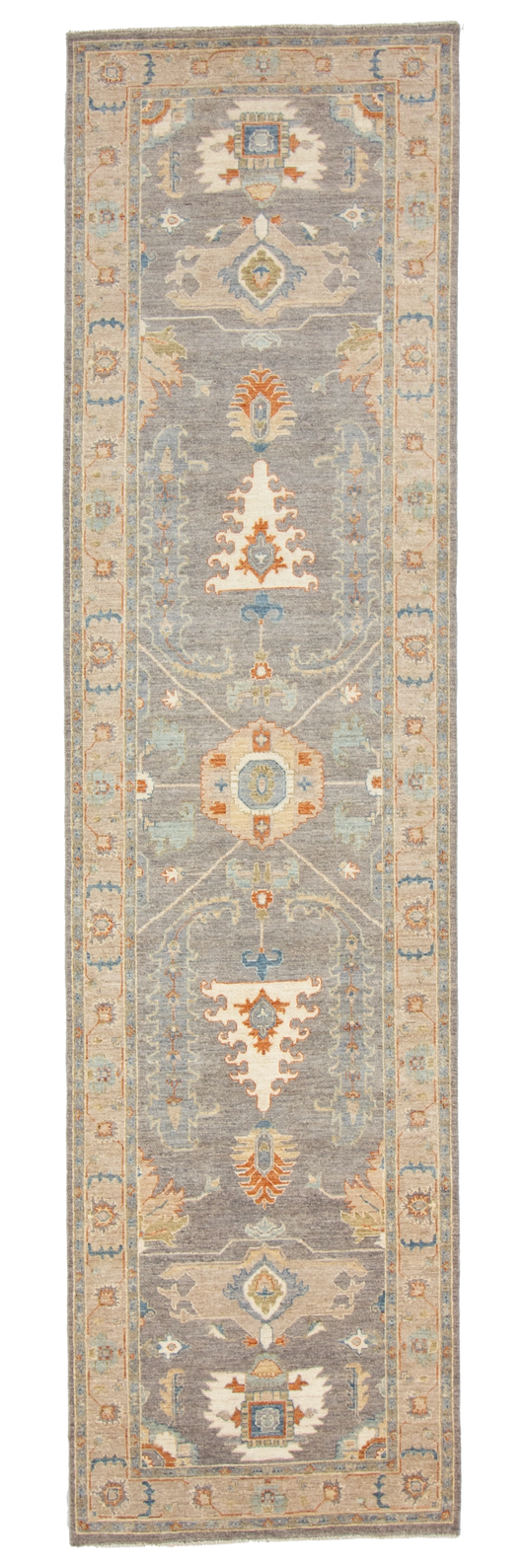 W 3.1 L 11.9 Sultan Abad Runner 100% Wool Hand-Woven Geometric Design - 66822