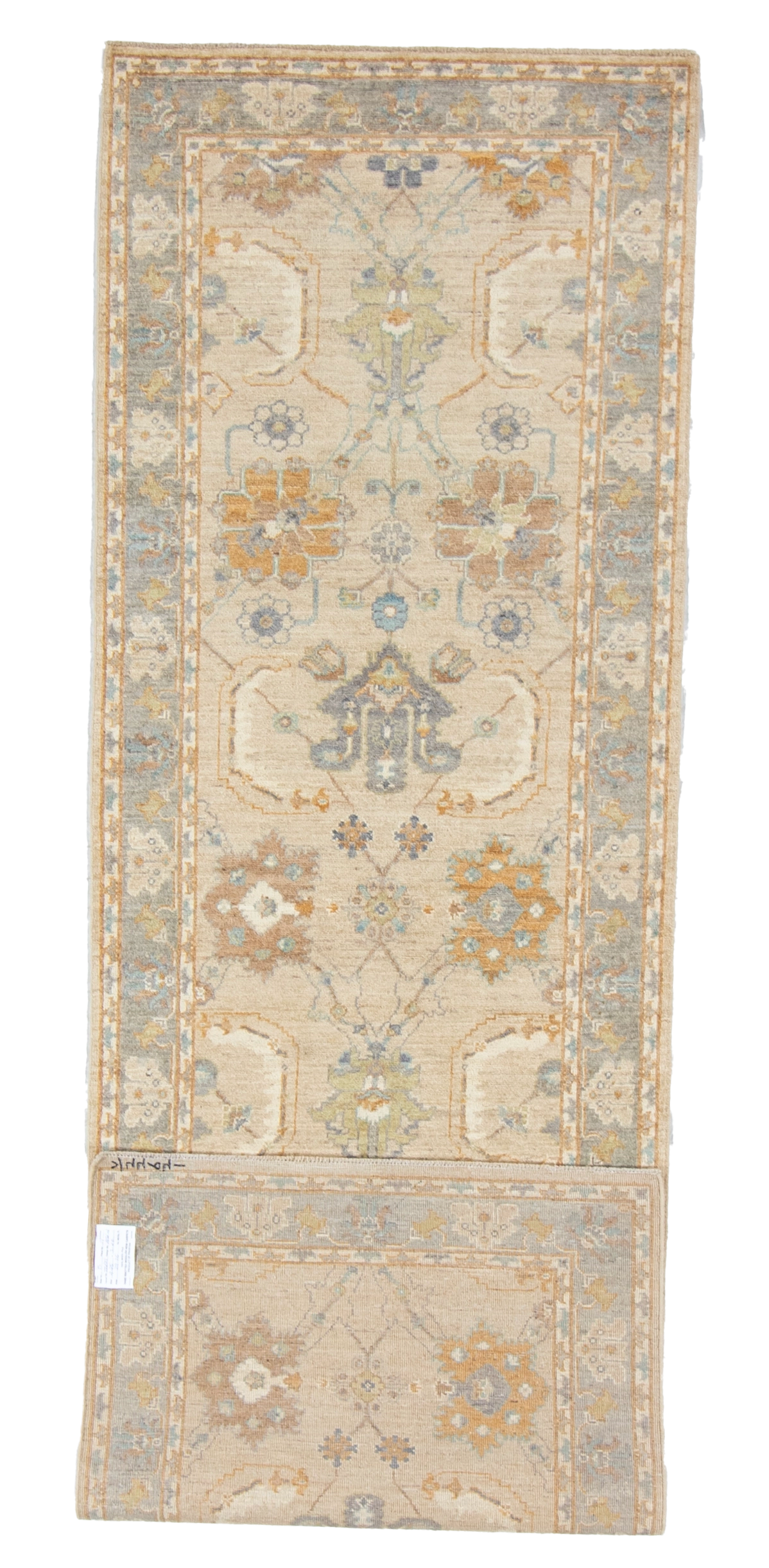 W 3.1 L 9.9 Mahal Runner 100% Wool Hand-Woven All-Over Design - 66823