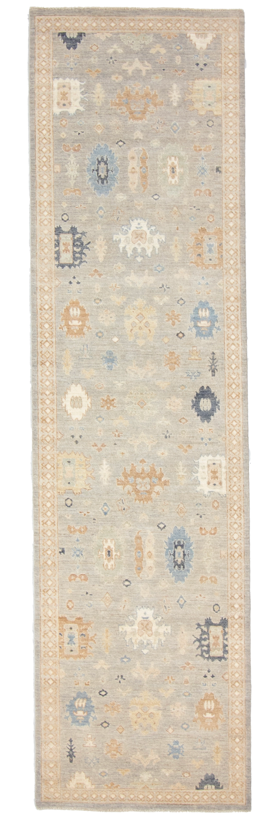 W 3 L 11.1 Mahal Runner 100% Wool Hand-Woven All-Over Design - 66825