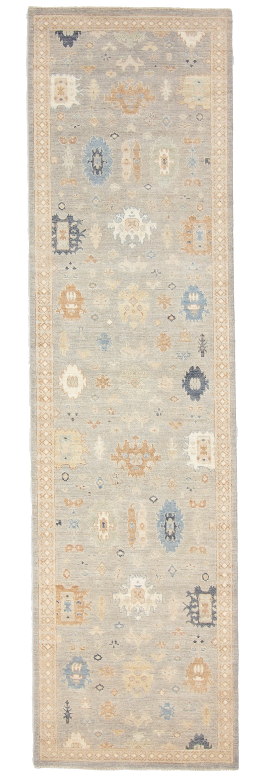 W 3 L 11.1 Mahal Runner 100% Wool Hand-Woven All-Over Design - 66825