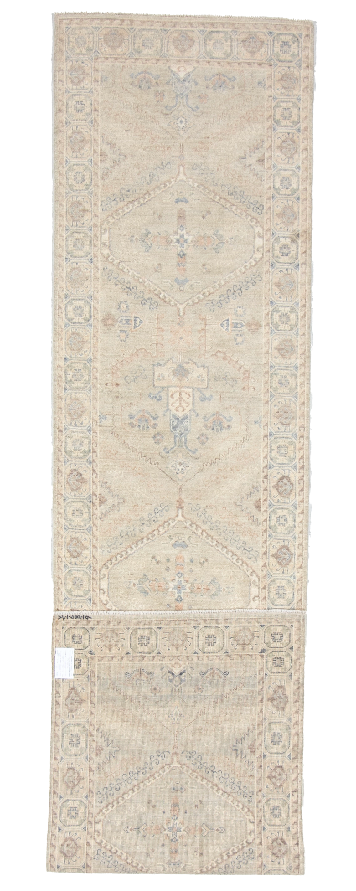 W 2.9 L 12.1 Karajeh 100% Wool Hand-Woven All-Over Design - 66827