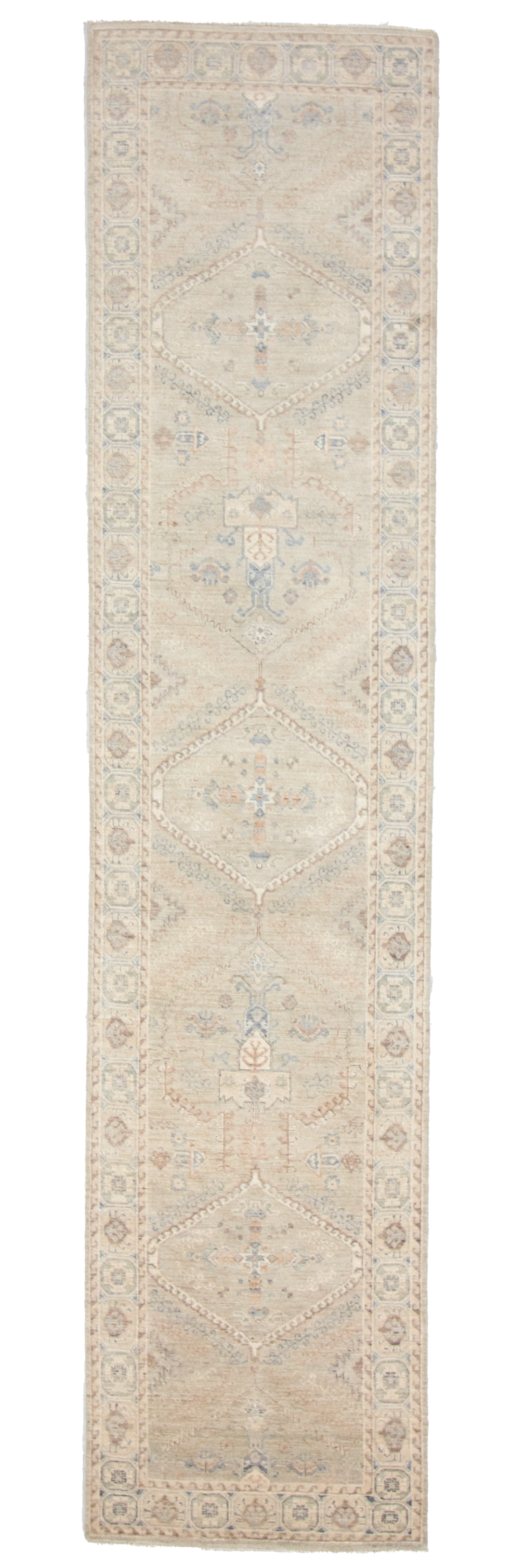 W 2.9 L 12.1 Karajeh 100% Wool Hand-Woven All-Over Design - 66827
