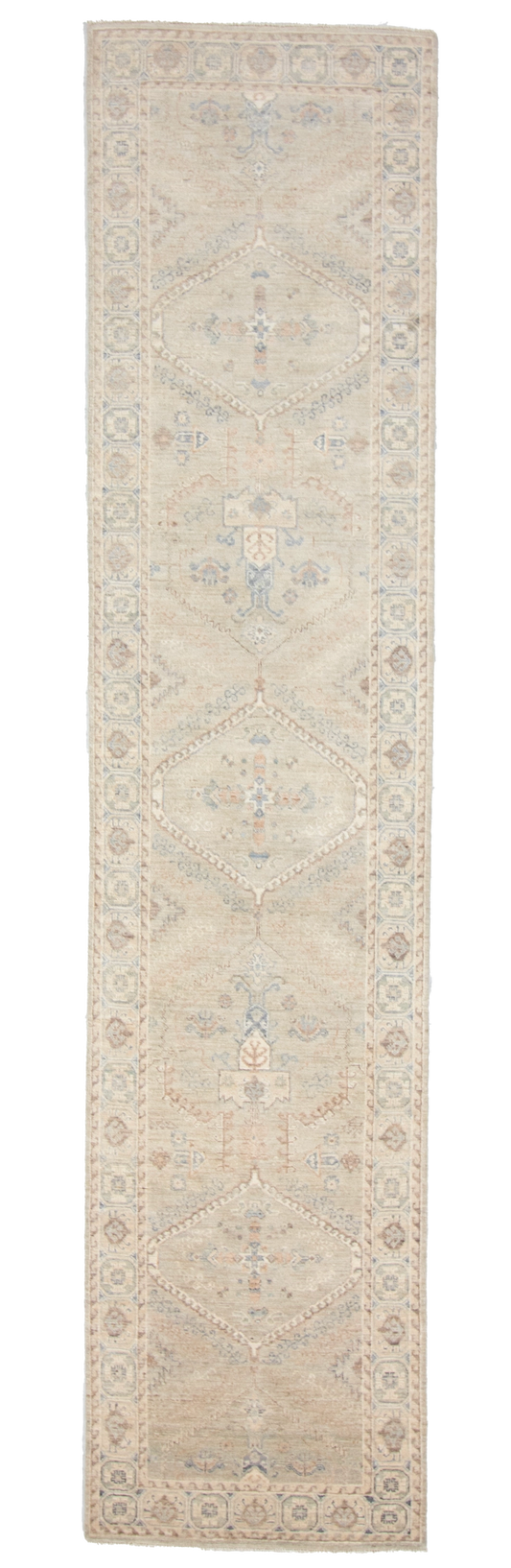 W 2.9 L 12.1 Karajeh 100% Wool Hand-Woven All-Over Design - 66827
