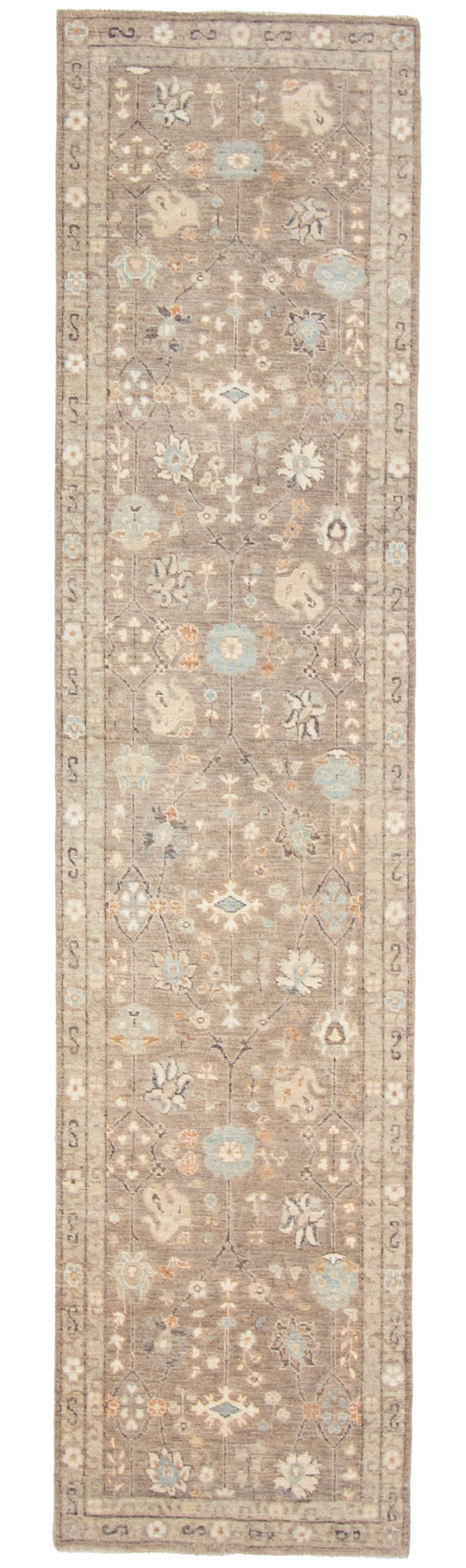 W 2.5 L 10.4 Mahal Runner 100% Wool Hand-Woven All-Over Design - 66829